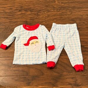 Classic Whimsy Santa Pajama Set - Red and Blue
